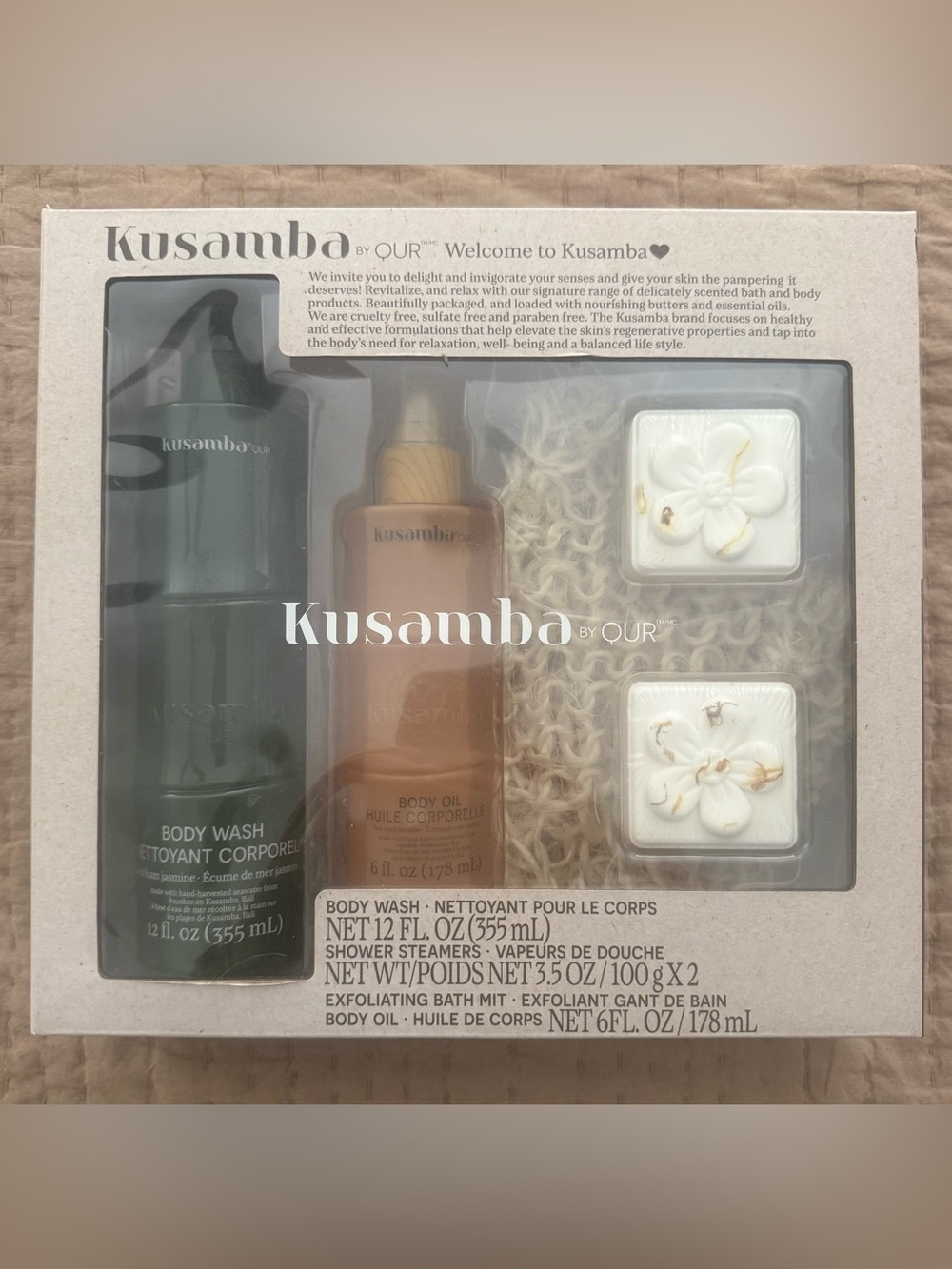 New Kusamba by OUR Women Bath & Body Set - Sea Foam Jasmine